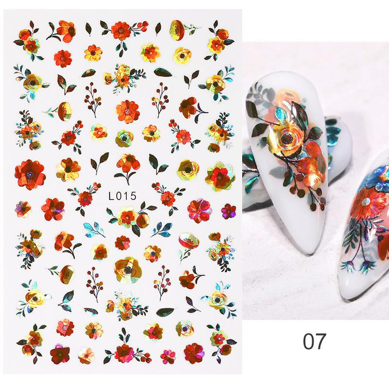 Abstract Line DIY Nail Stickers for Women Girls Nail Art Decorations Rose Gold Spring 3D Sliders for Manicure Nail Polish Decals