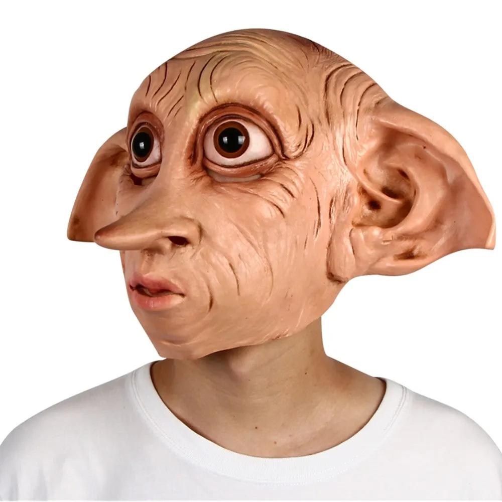 Elf Latex Full Head Mask Cute Funny Elf Headgear Halloween Cosplay Masquerade Party Stage Performance Fancy Dress Costume Prop