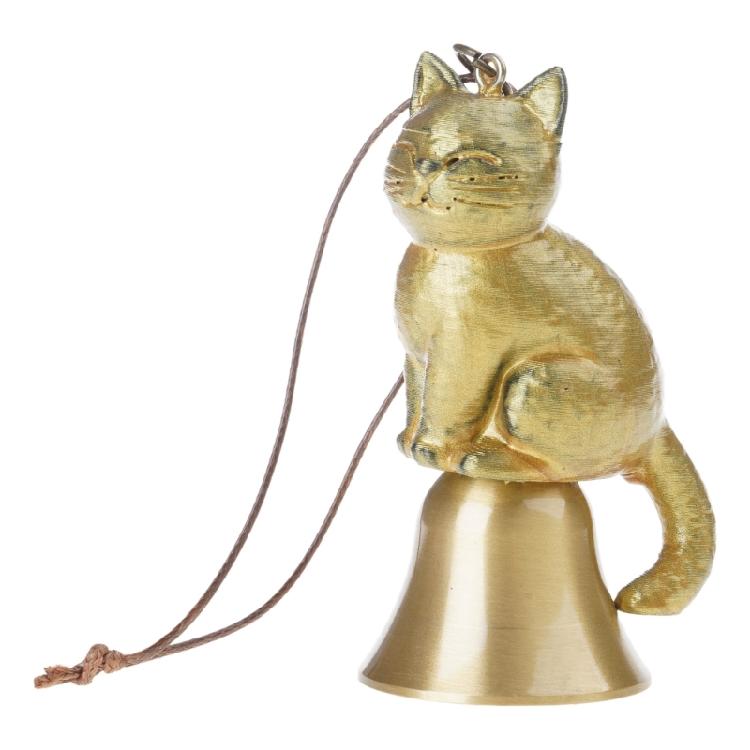 Lovely Kitten Wind Chimes Indoor and Outdoor Decoration Vintaged Bronze Metal Soothings Sounds for Garden Decoration Gift