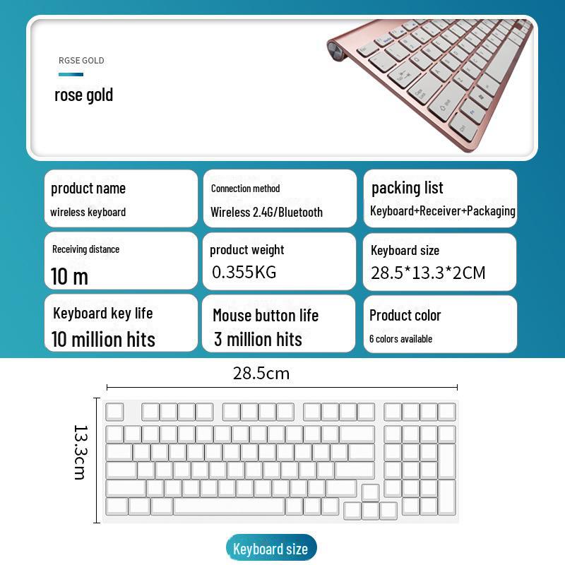 Ultra-Thin 2.4G Wireless Mini Scissor Keyboard for Desktop and Tablet