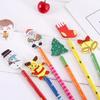 4 STÜCKE Kreative Schreibwaren Kinder Schulbedarf Niedlichen Cartoon Holz Weihnachten Gummihülse Bleistift Weihnachtsgeschenk
