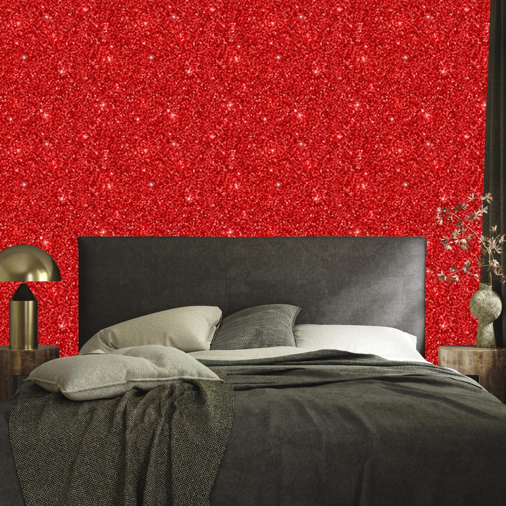 Red and coral glitter wallpaper for living room and bedroom 50x1000