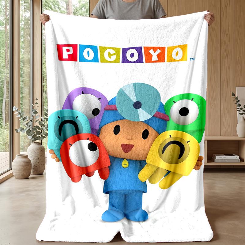 Pocoyó cartoon Cozy Flannel Blanket, Comfortable Warm Throw Blanket for Bedroom Sofa Home Use