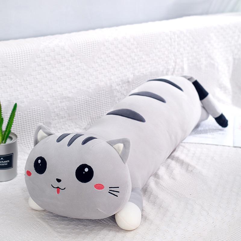 Soft Down Cotton Happy Cat Throw Pillow Plush Toy Creative Big Party Cat Lie Pillow Birthday Gift