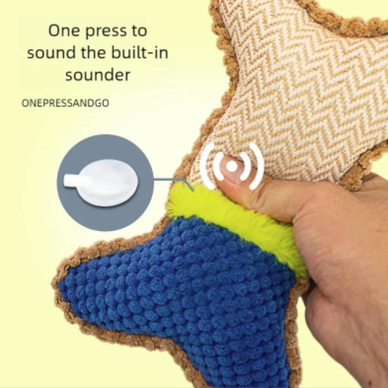 1PCPlush Dog Squeaky Toy Bone Chew Toy for Small to Medium Breeds Aggressive Chewers Puppy Teeth Cleaning Fun Play Pet Accessory