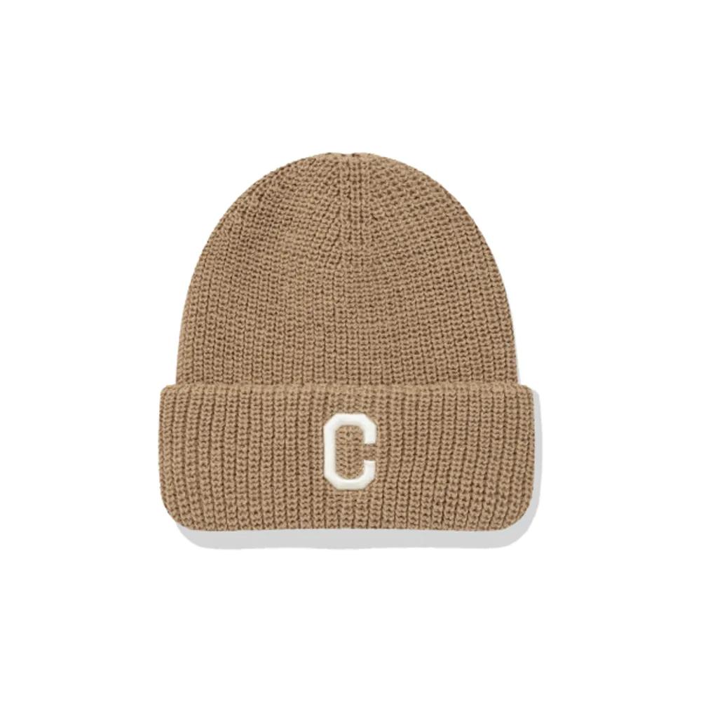 College C Logo Hat Middle Beanie Beige F