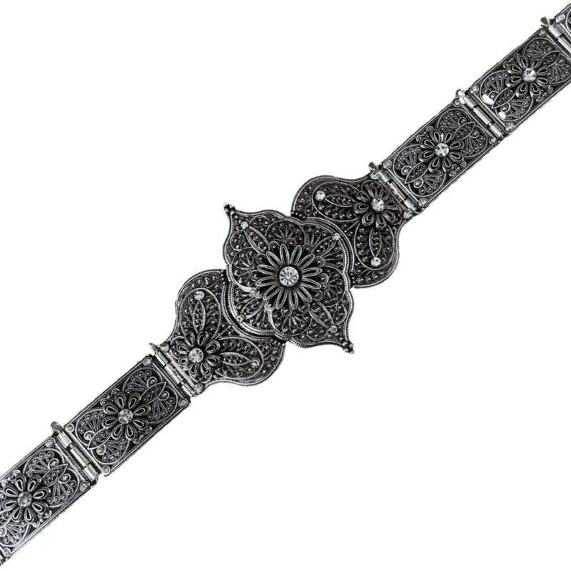 Luxurious Crystal Waist Belt Stylish for Stage Dance Music Festival Jeans Dress Belt Body Jewelry Chain Metallic Wedding