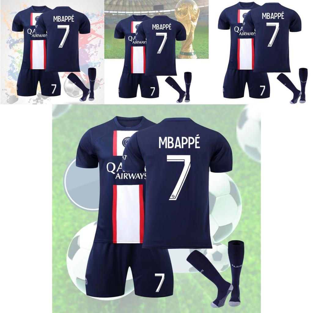 Premium Paris Saint-germain Soccer Jersey Set For Kids Messi Mbappe Neymar