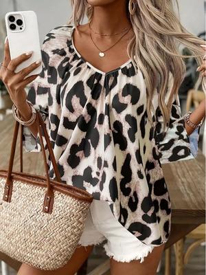 Cross-border Leopard Print Women's Fashion Shirt