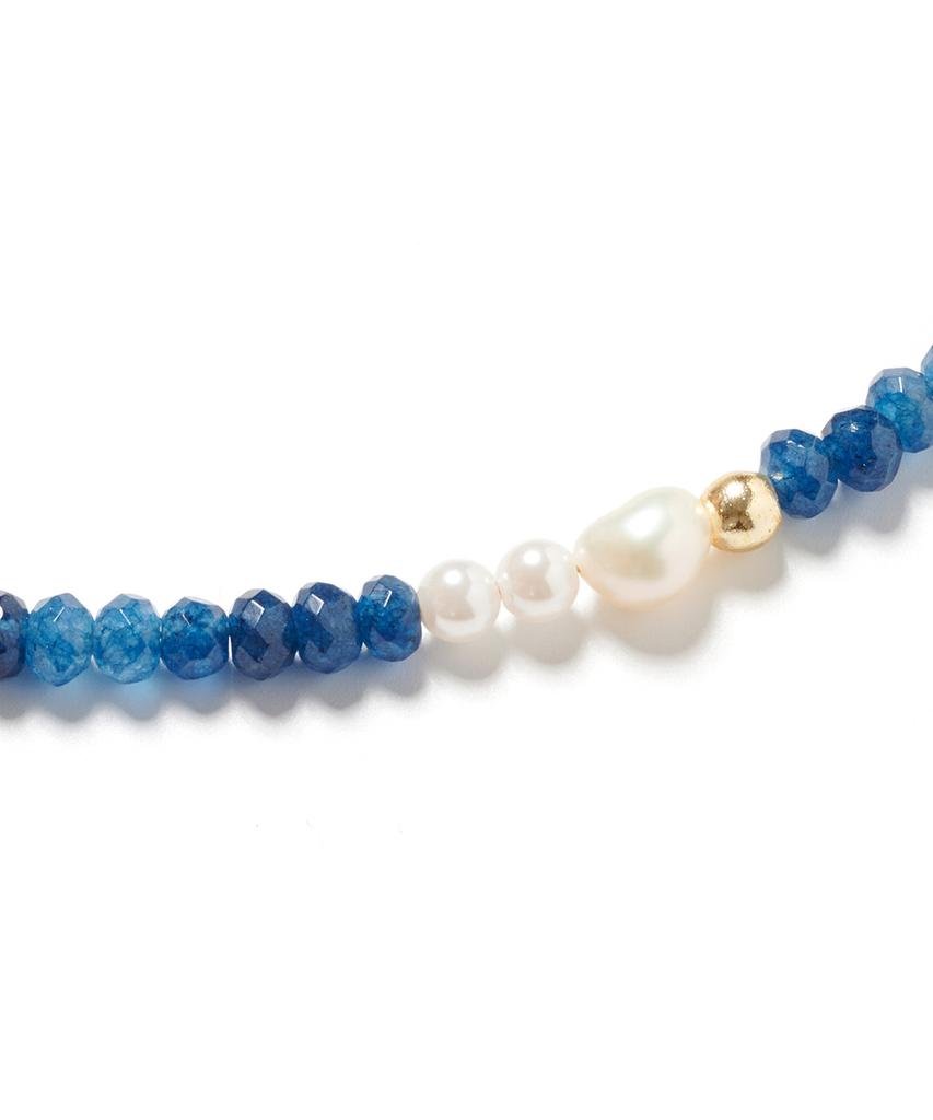 Polalita Blue And Pearl Bead Necklace (Plt-Nl-007_Na)