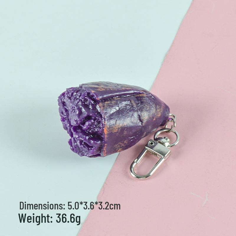 Vegetable Keychain Set: Chili, Broccoli, Garlic Food Pendants - Unique Bag Accessories
