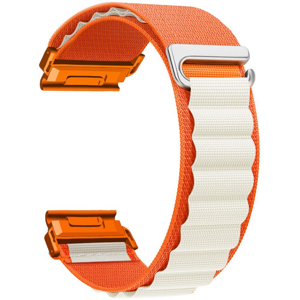 

For Garmin Fenix 7X Pro/7X Watch Band 26mm Quick Release C Buckle Nylon Watch Strap Orange+Starlight