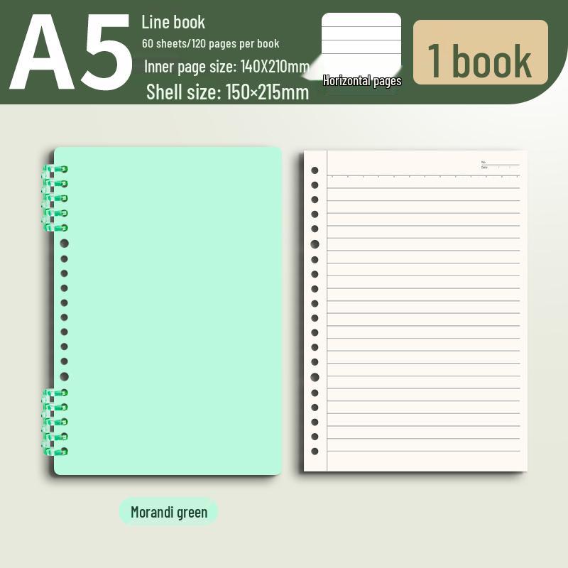 Morandi Colors Detachable Coil Notebook - B5, A4, A5 - Student-Friendly, High-Quality Loose-Leaf Design
