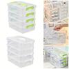 4-stöckiger Schreibtisch-Aufbewahrungs-Organizer Transparente stapelbare Make-up-Organizer-Box Schule Büro Kunststoff Schmuck Kinder Spielzeug Behälterbox