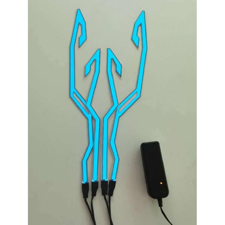 Новый фонарь для шлема мотоцикла 4 в 1 EL Light 3 Mode Led фонарь для шлема ночной езды сигнальная полоса для шлема комплект аксессуаров для украшения синий
