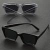 2PCS Fashion Square Frame Men's Sunglasses Classic retro Holiday Casual Daily Decorative Glasses Black Gray Set