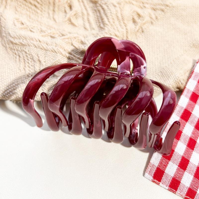 High-end Texture Marble Pumpkin Hair Clip Back of The Head Updo Shark Clip Grappling Clip Hair Accessory