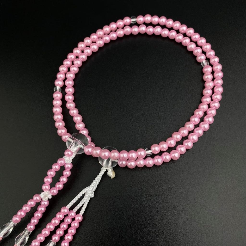[WONDERFUL LOTUS] Soka Gakkai Prayer Beads for Women and Children, Pearl Prayer Beads, Colorful Prayer Beads, Small, 8 inches, New Crystal Finish,