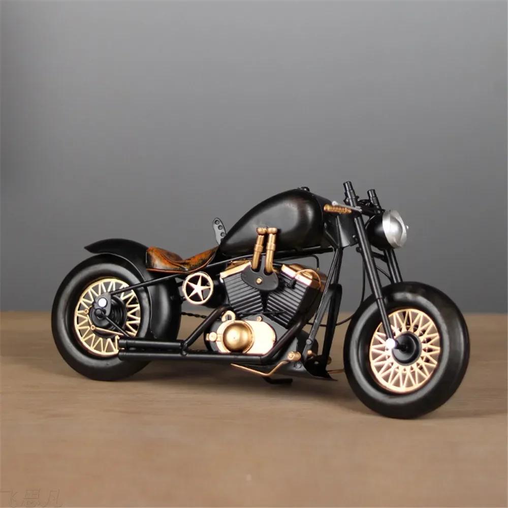 Handmade Vintage Harley Motorcycle Model For Home Decor Decoration Desk Accessories Living Room