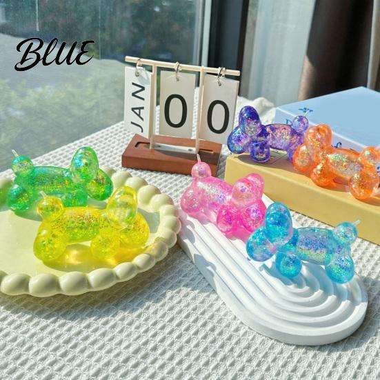 Portable Stress Reliever Relieving Balloon Dog Toy, Soft Glitter Squeeze Sensory Toy Clear Puppy Fidget for Anxiety Relief