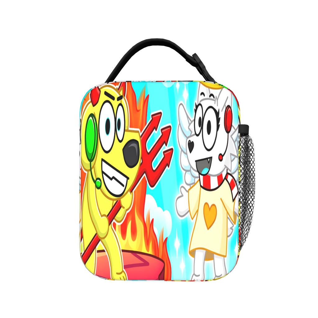 Tylers And Snowi Gaming Lunch Bag For Women Graphic Design Lunch Box Travel Cooler Bag Convenient Oxford Thermal Tote Handbags