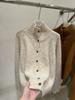DIMANAF 2025 Knöpfe Rollkragenpullover Einfarbig Strickjacke Herbst Damen Strick Locker