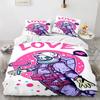 3D Astronaut King Queen Duvet Cover Cartoon Galaxy Universe Bedding Set for Boys Girls Outer Space Soft 2/3pcs Quilt Cover