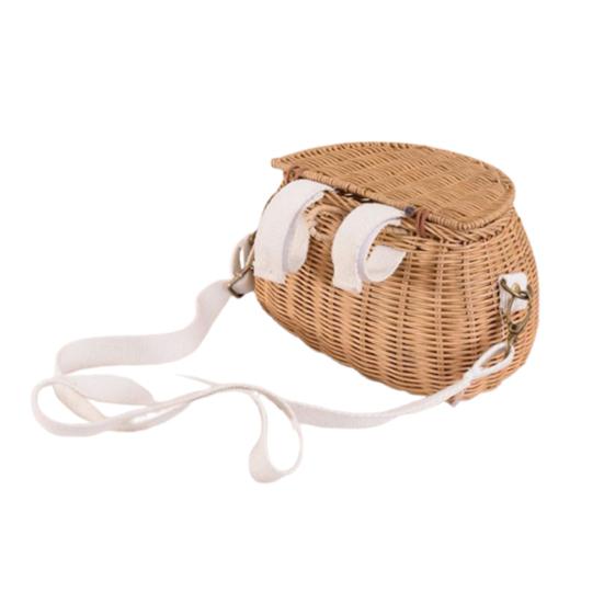 

Практичная корзина для хранения. Привлекательная портативная износостойкая сумка на одно плечо из ротанга для улицы.