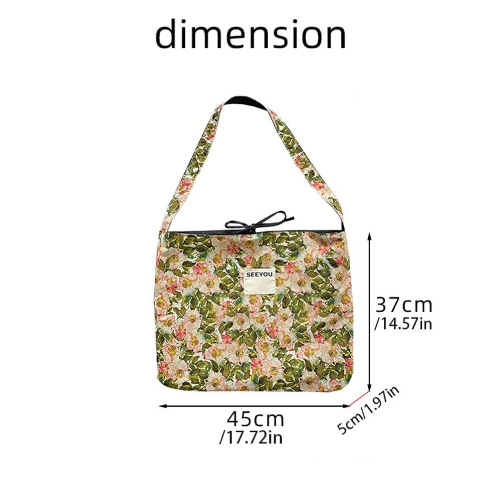Retro Denim Shoulder Bag Flower Floral Canvas Bag Vintage Bohemian Messenger Bag  Women