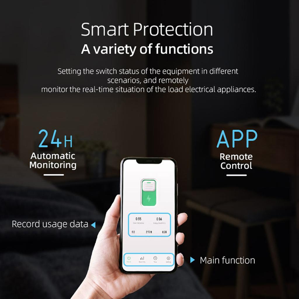 Tuya WiFi Intelligent Circuit Breaker Wireless Remotes Control Switch Mobilephone APP Remotes Viewing Intelligent Home
