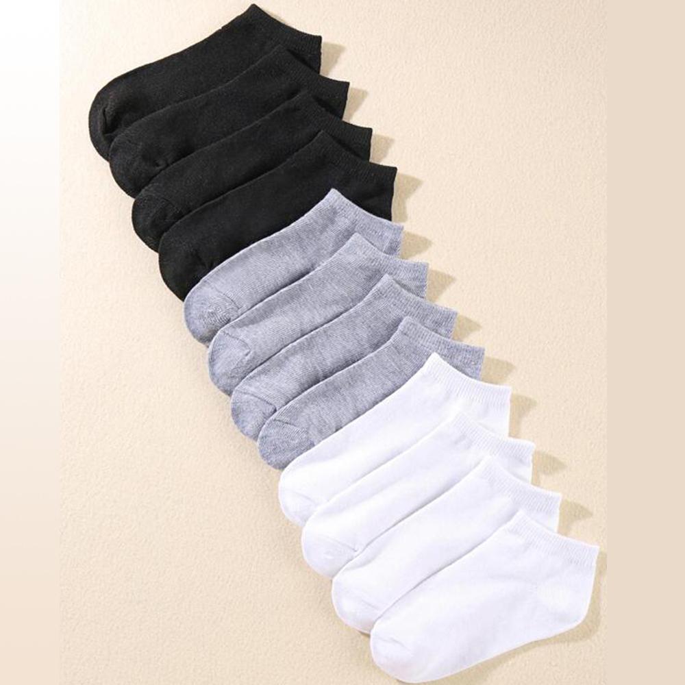 10/12/20 Pairs Men Solid Color Boat Socks Comfortable Breathable High-Quality Business Low Tube  Casual Slippers Ground Socks