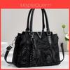 Pu Leather Large Capacity Handbag For Mom With Zipper Closure And Interior Pockets