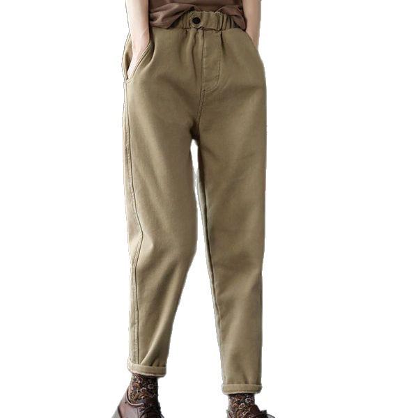 Dames harembroek met verdikte taille, herfst/winterstijl 2026, modieuze elastische taille, lange, comfortabele broek