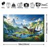 Realistic Dinosaur Tapestry, 150x130cm Prehistoric Waterfall & Mountain Wall Decor for Boys Room & Birthday Party