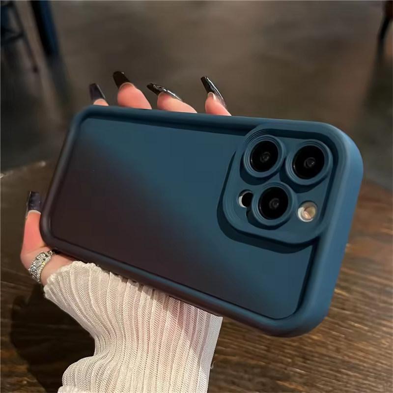 Gradient Liquid Silicone Soft Phone Case For iPhone 16 15 14 13 12 11 Pro Max Plus Candy Color Shockproof Thickened Bumper Cover