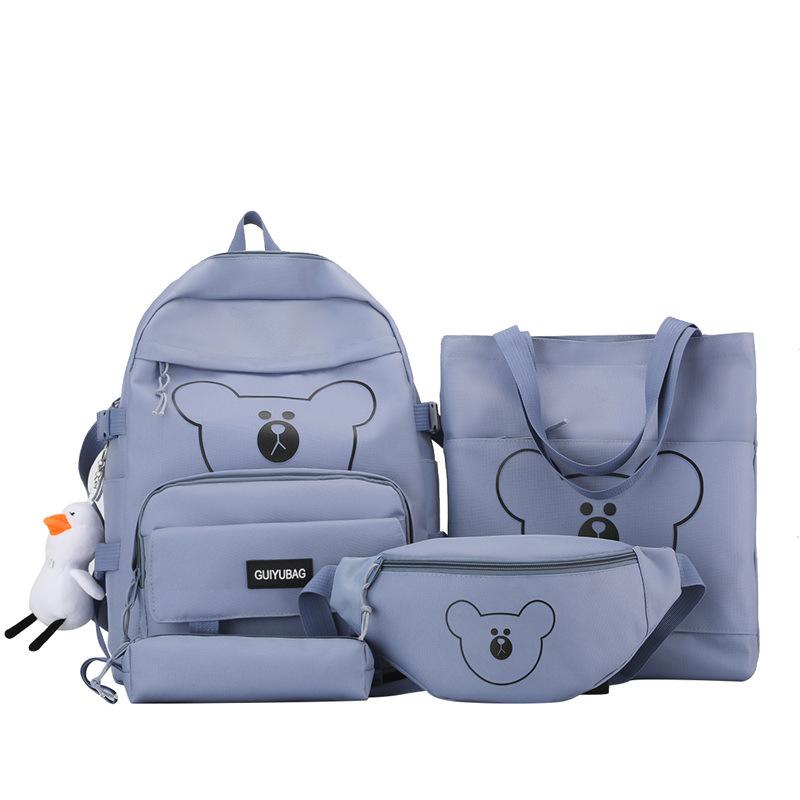 Junior High School Students Backpack Multi-piece Set High School Students Lightweight Ins Campus Sweet Student Backpack