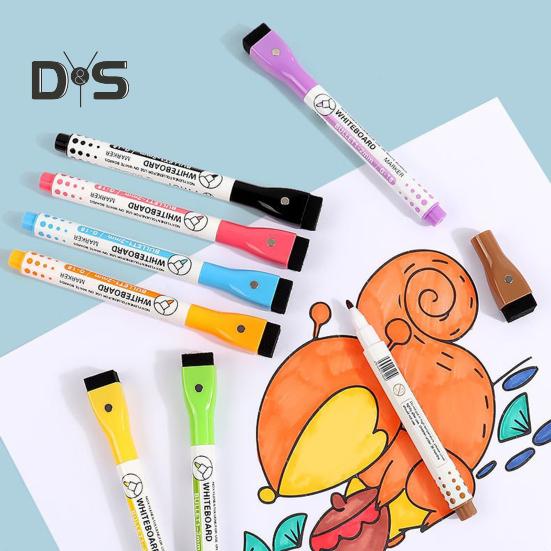 

8 шт. плоская кисть маркер для белой доски яркие яркие цвета магнитный колпачок дизайн непористые поверхности быстросохнущий стираемый маркер офисные принадлежности 1 Set