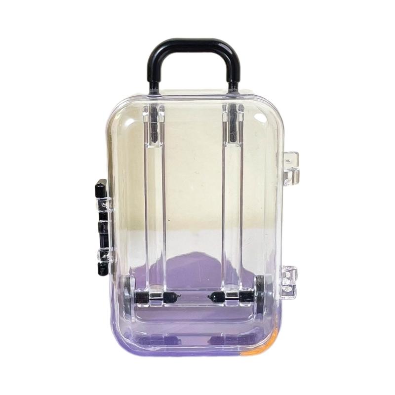 Dollhouse Miniature Luggage Suitcase Storage Trolley Case Travel Holiday Toy Candy Box Handbag Model for Dolls Accessory