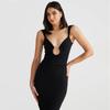 Transition Sexy Black/White Temperament Camisole Dress Elegance Flattering Hip-Wrapped Formal Banquet Formal Long Dress