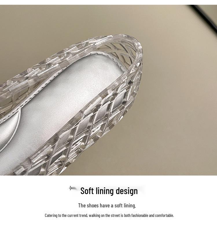 Umweltfreundliche Damen-Mesh-Slipper: Strand-Jelly-Flats mit Hohlgitter-Design