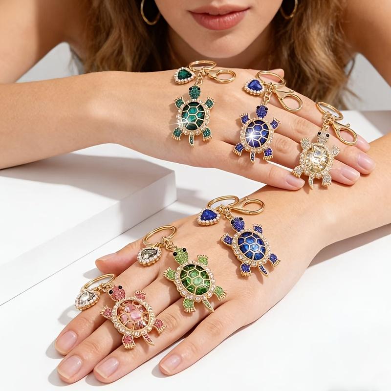 Luxury European Style Cute Turtle Keychain for Women, Creative Bag Charm Accessory