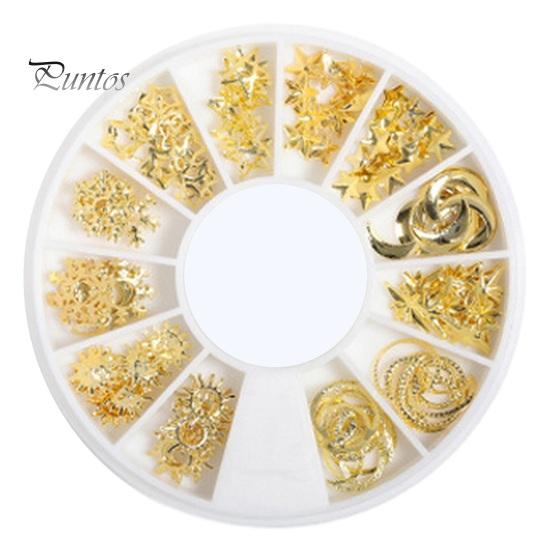 

1 коробка аксессуары для дизайна ногтей 3D металлические заклепки в форме луны и звезды DIY маникюр многоразовые украшения для ногтей аксессуары для маникюра D