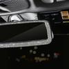 Car Interior Rearview Mirror Decor Diamond Crystal Rhinestone Rear View Mirror Cover Ornament Bling Car Accessories for Women