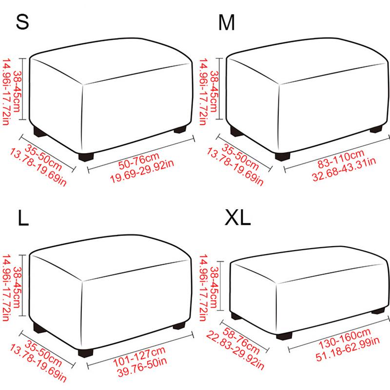 1 buc Husă Scaun Rectangulară Slipcover Mare Poliester Elastic Detașabilă Elastică Culoare Solidă Protector Taburet