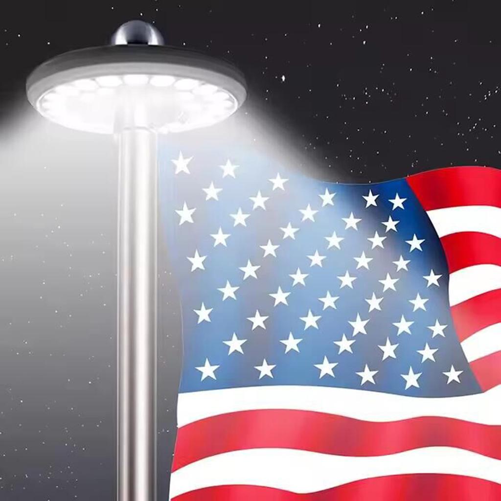 26 LED Solar Flagpole Light Solar Powered National Flag Light IP55 Waterproof Outdoor Flag Pole Lamp Light Up American Flag from Dusk to Dawn