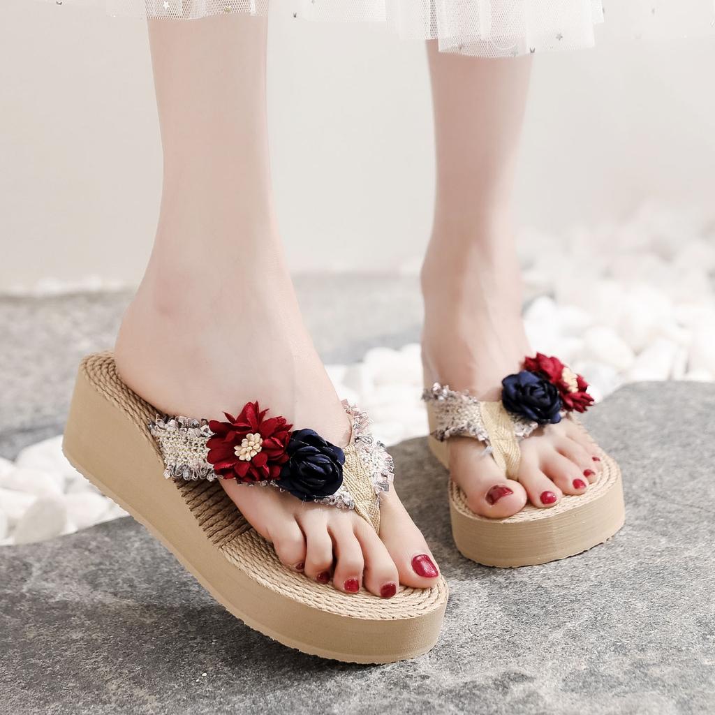 Breathable Flip-Flops Slipper Shoes Sandals Beach Wedges Women Home Fashion Women's slipper House Flip Flops for Women Washable