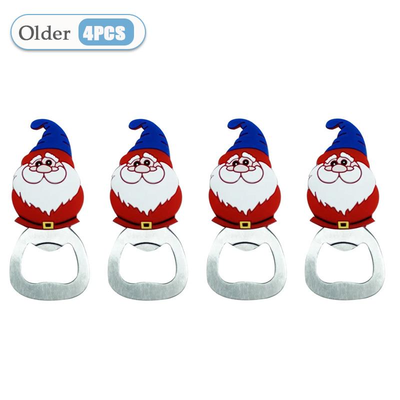Christmas Magnetic Bottle Opener Santa Claus Beer Eagle Silicone Refrigerator Magnet Holiday Party Kitchen Tool Gift Decoration