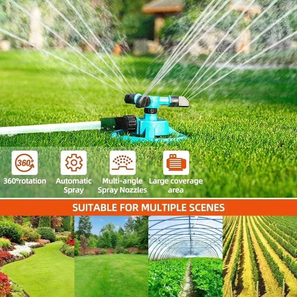 360 Degree Sprinkler Nozzle Automatic Rotating Water Spray Garden Lawn Automatic Sprinkler Garden Watering Irrigation Supplies