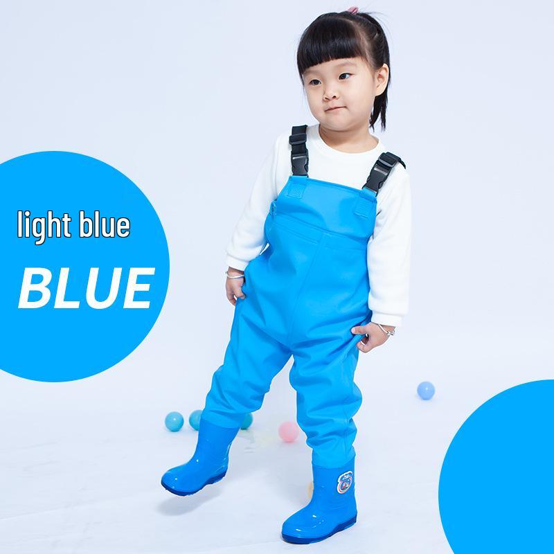 Wasserdichter Spielanzug für Kinder: Tauchhose, Schmutzschutz, für Sand- und Wasseraktivitäten, Unisex-Shorts mit Gummistiefeln 33 blue