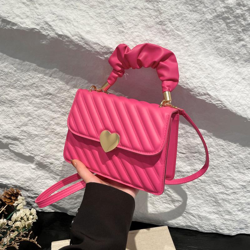 Delikatna plisowana torebka w stylu koreańskim: Wiosna 2024 Wszechstronna Mała Kwadratowa Torebka Matka-Dziecko